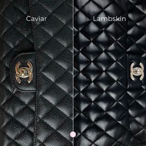 leather chanel - caviar vs lambskin chanel.